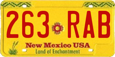 NM license plate 263RAB