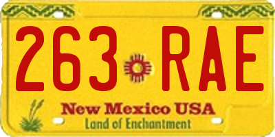 NM license plate 263RAE