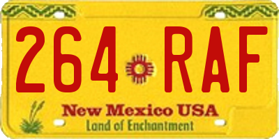 NM license plate 264RAF