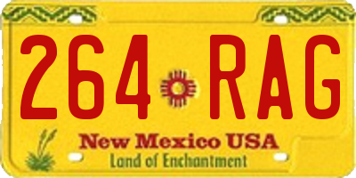 NM license plate 264RAG