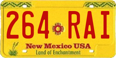 NM license plate 264RAI