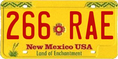 NM license plate 266RAE