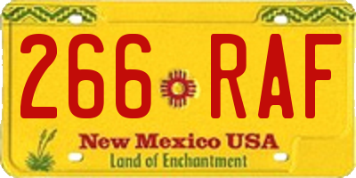 NM license plate 266RAF