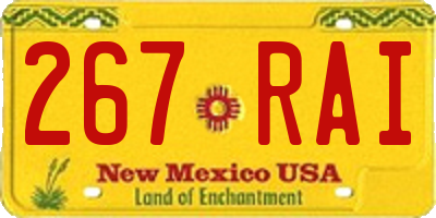 NM license plate 267RAI