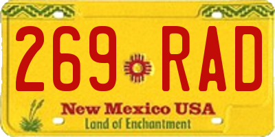 NM license plate 269RAD