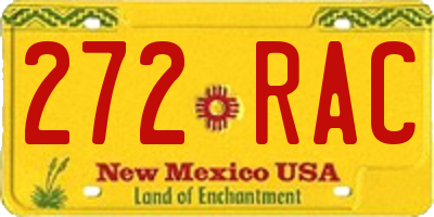 NM license plate 272RAC