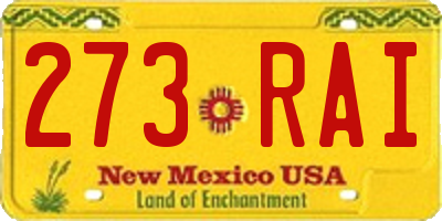 NM license plate 273RAI