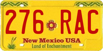 NM license plate 276RAC