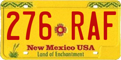 NM license plate 276RAF
