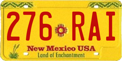 NM license plate 276RAI