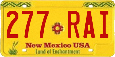 NM license plate 277RAI