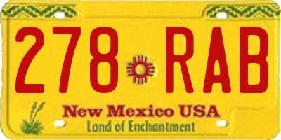 NM license plate 278RAB