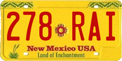 NM license plate 278RAI
