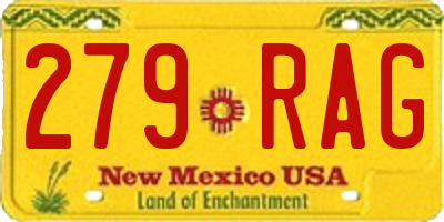NM license plate 279RAG