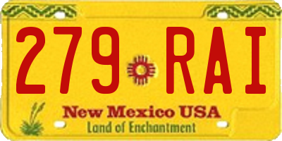 NM license plate 279RAI