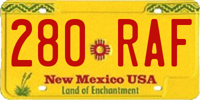 NM license plate 280RAF