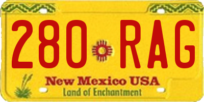 NM license plate 280RAG