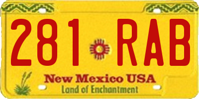 NM license plate 281RAB