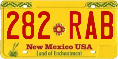 NM license plate 282RAB