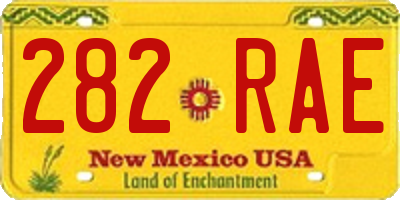 NM license plate 282RAE