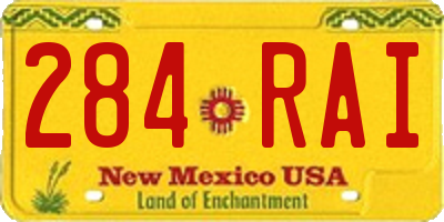 NM license plate 284RAI