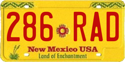 NM license plate 286RAD