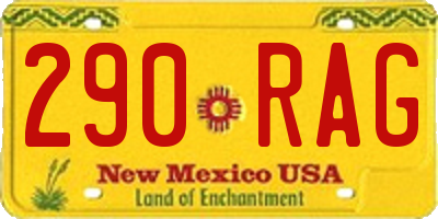 NM license plate 290RAG