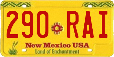 NM license plate 290RAI