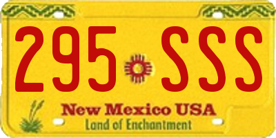 NM license plate 295SSS
