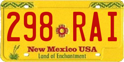 NM license plate 298RAI
