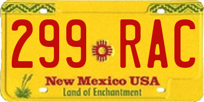 NM license plate 299RAC