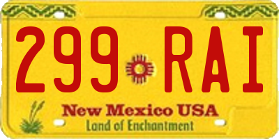 NM license plate 299RAI