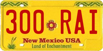 NM license plate 300RAI