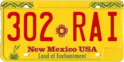 NM license plate 302RAI