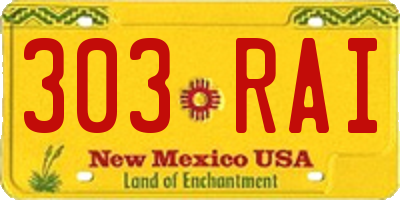 NM license plate 303RAI
