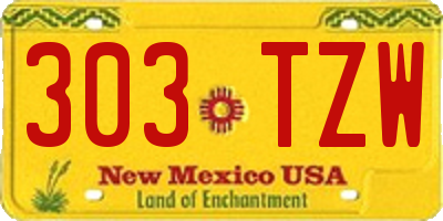 NM license plate 303TZW
