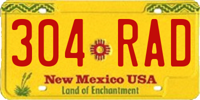 NM license plate 304RAD