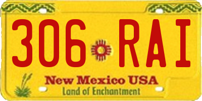 NM license plate 306RAI