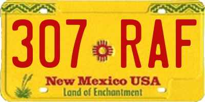 NM license plate 307RAF