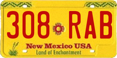 NM license plate 308RAB