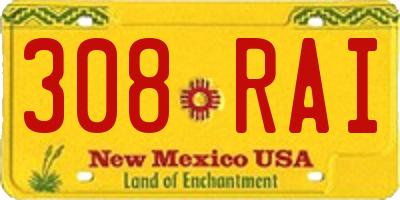 NM license plate 308RAI