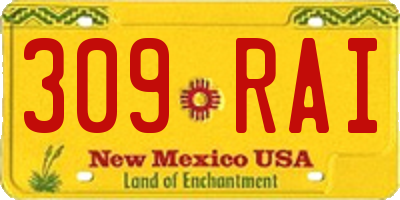 NM license plate 309RAI