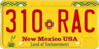 NM license plate 310RAC