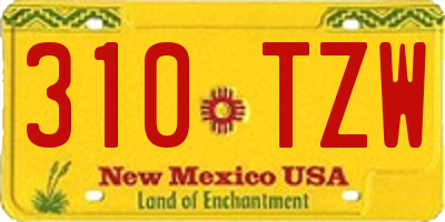 NM license plate 310TZW