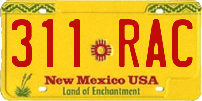 NM license plate 311RAC