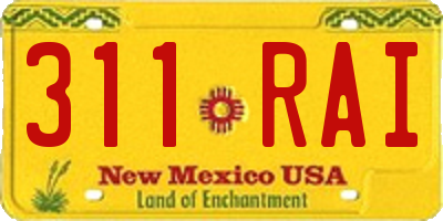 NM license plate 311RAI