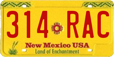 NM license plate 314RAC