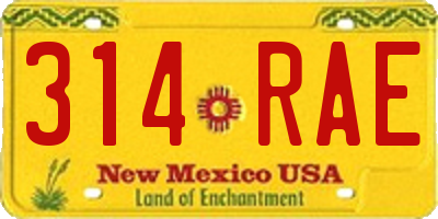 NM license plate 314RAE