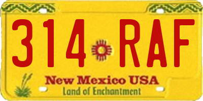 NM license plate 314RAF
