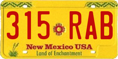 NM license plate 315RAB